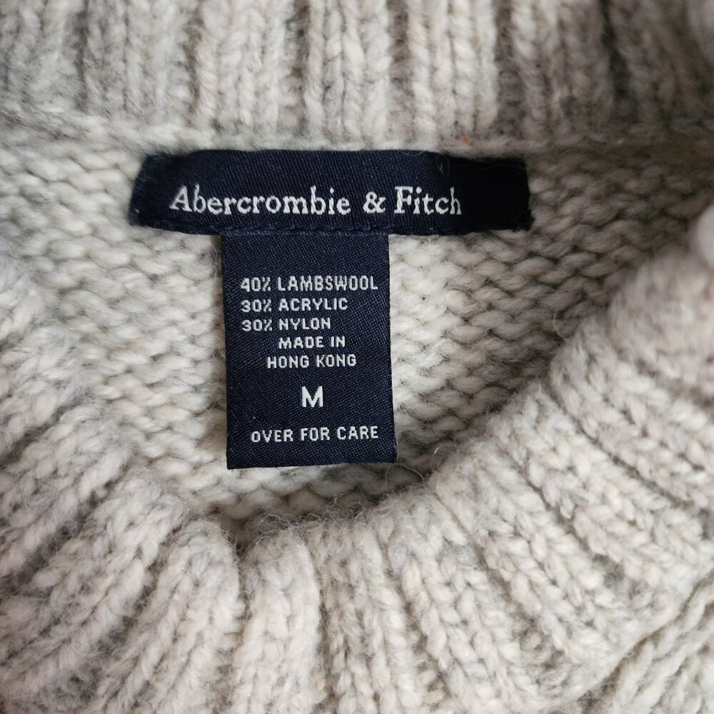 Abercrombie&Fitch Womens WinterWhite&Gray Lambswool Blend Snowflake Sweater - Picture 5 of 10